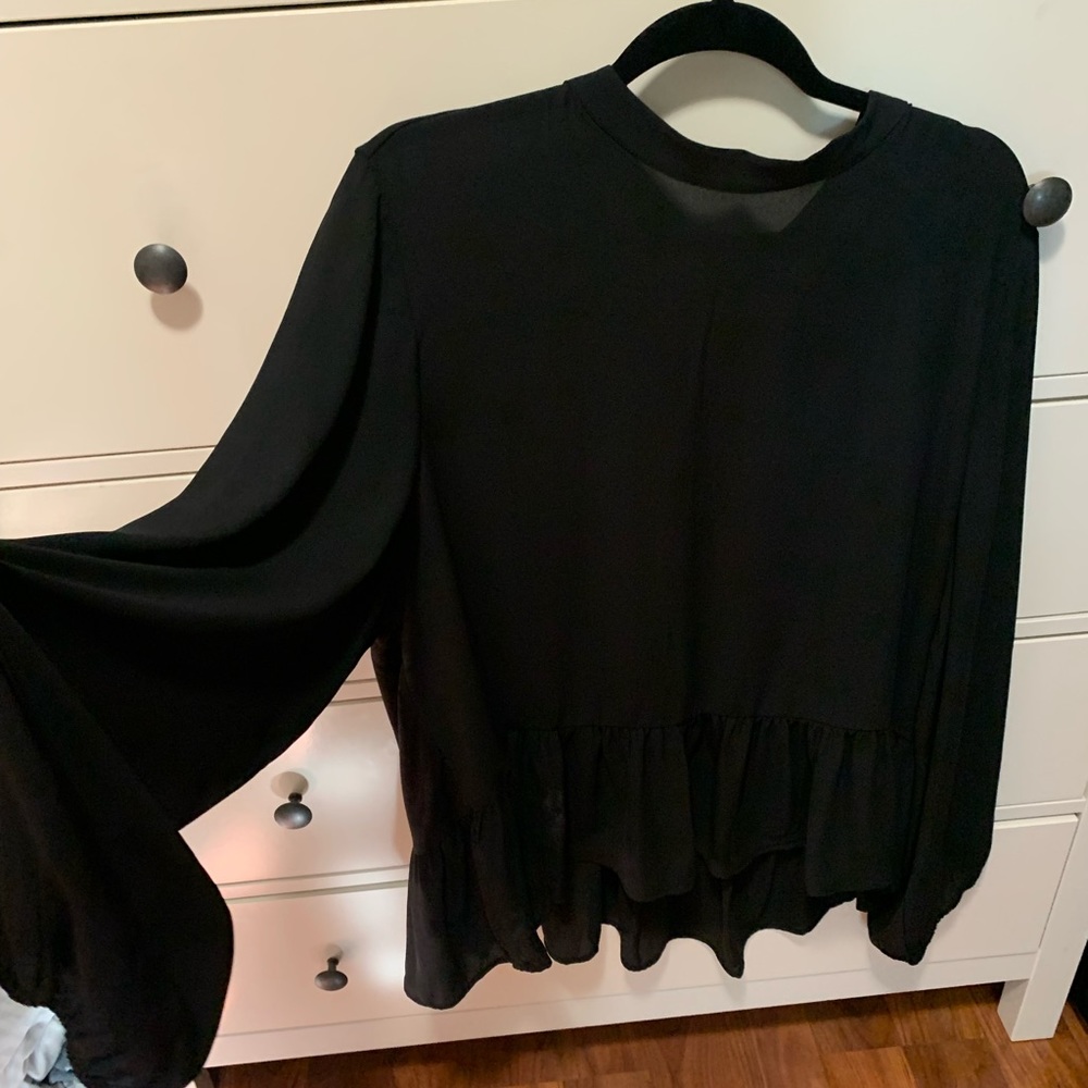Loft Sheer Long Sleeve Blouse